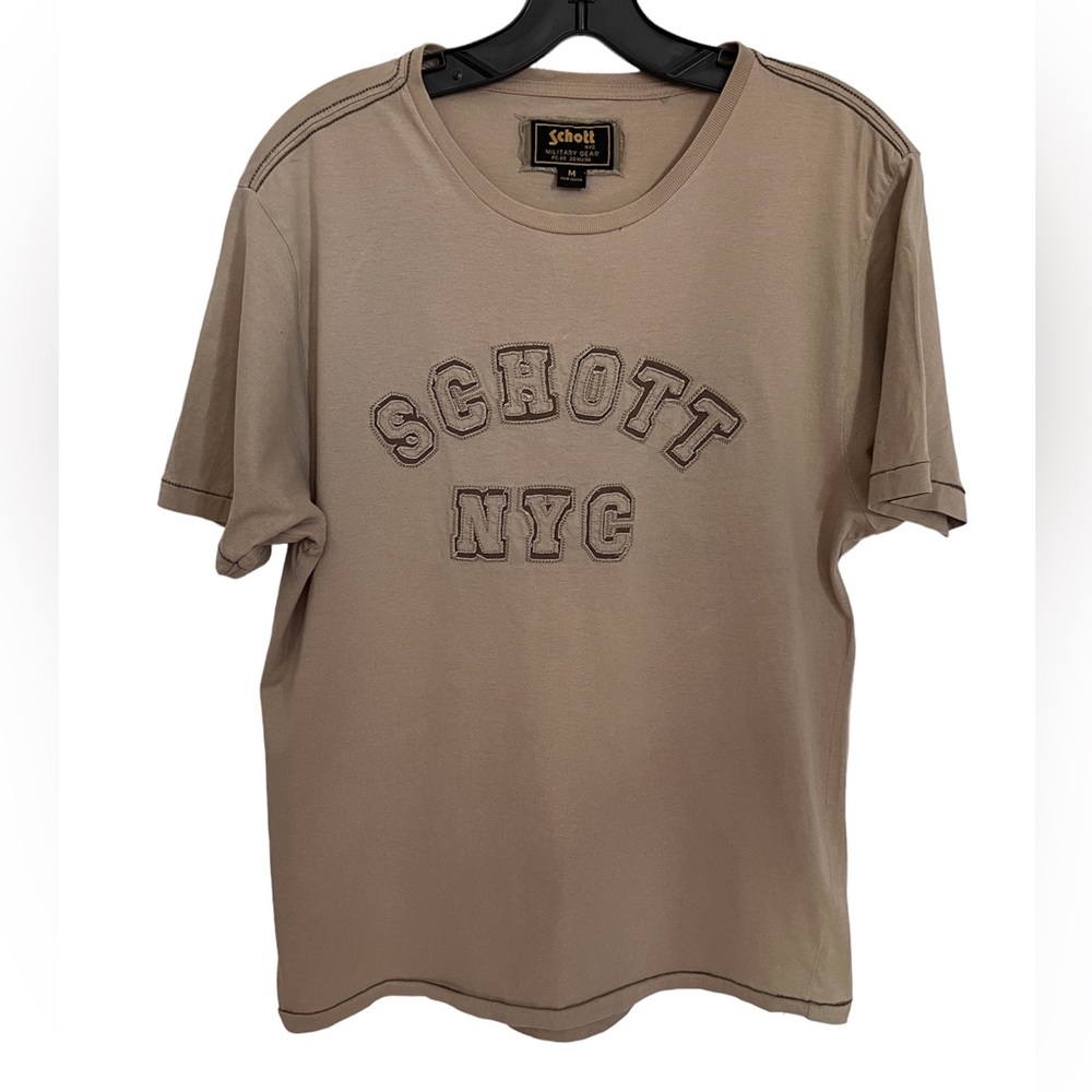 SCHOTT T-SHIRT IN TAN